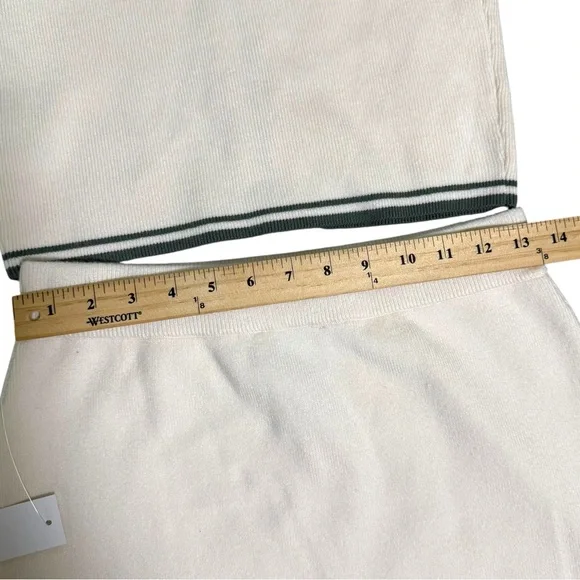 Pink Rose Cream Zip-Up Top and Bottom with Sage Accents - Picture 6 of 8